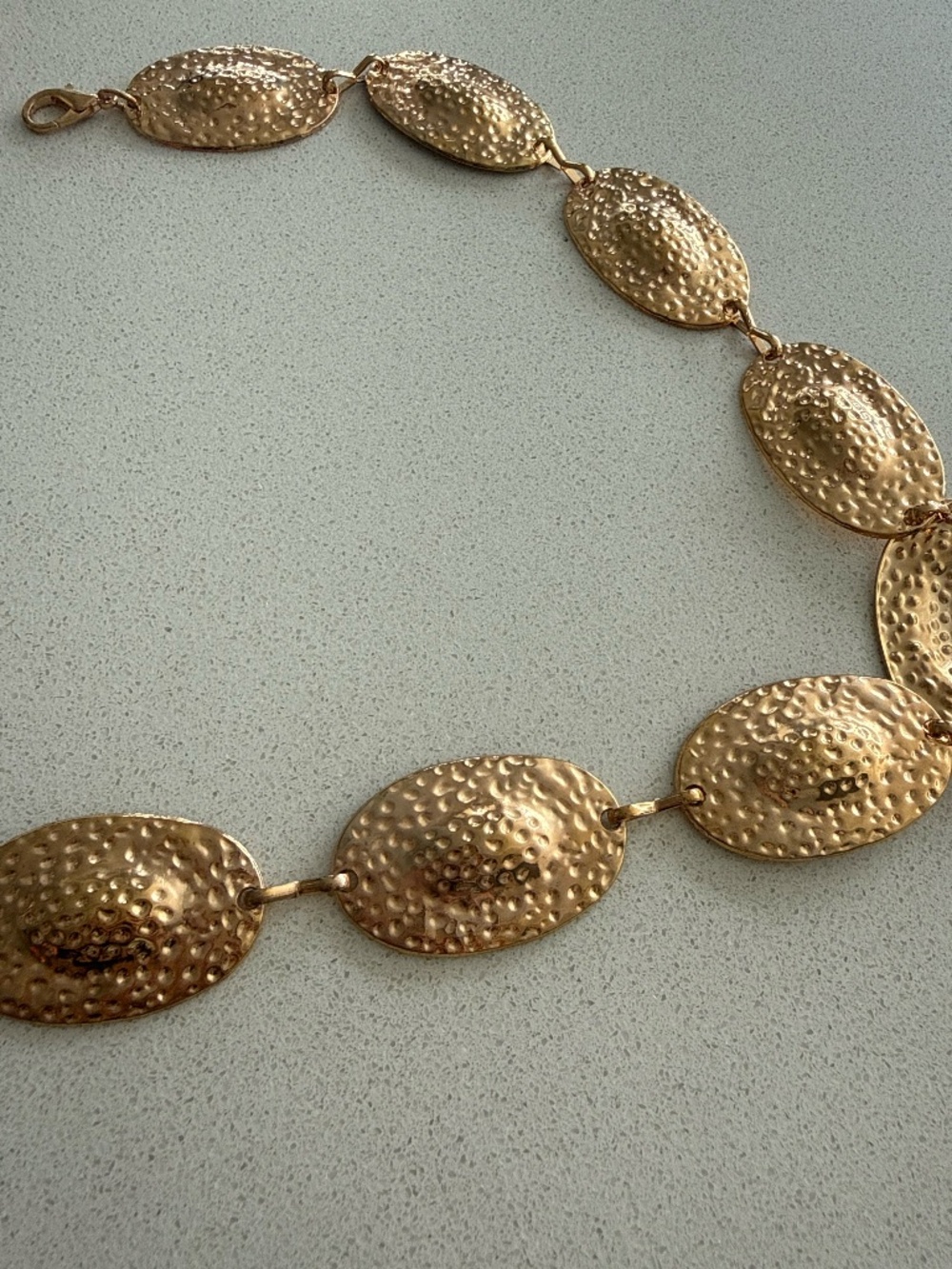 Hammered Gold Disc Statement Belt Chain Vintage Boho - Picture 6 of 10
